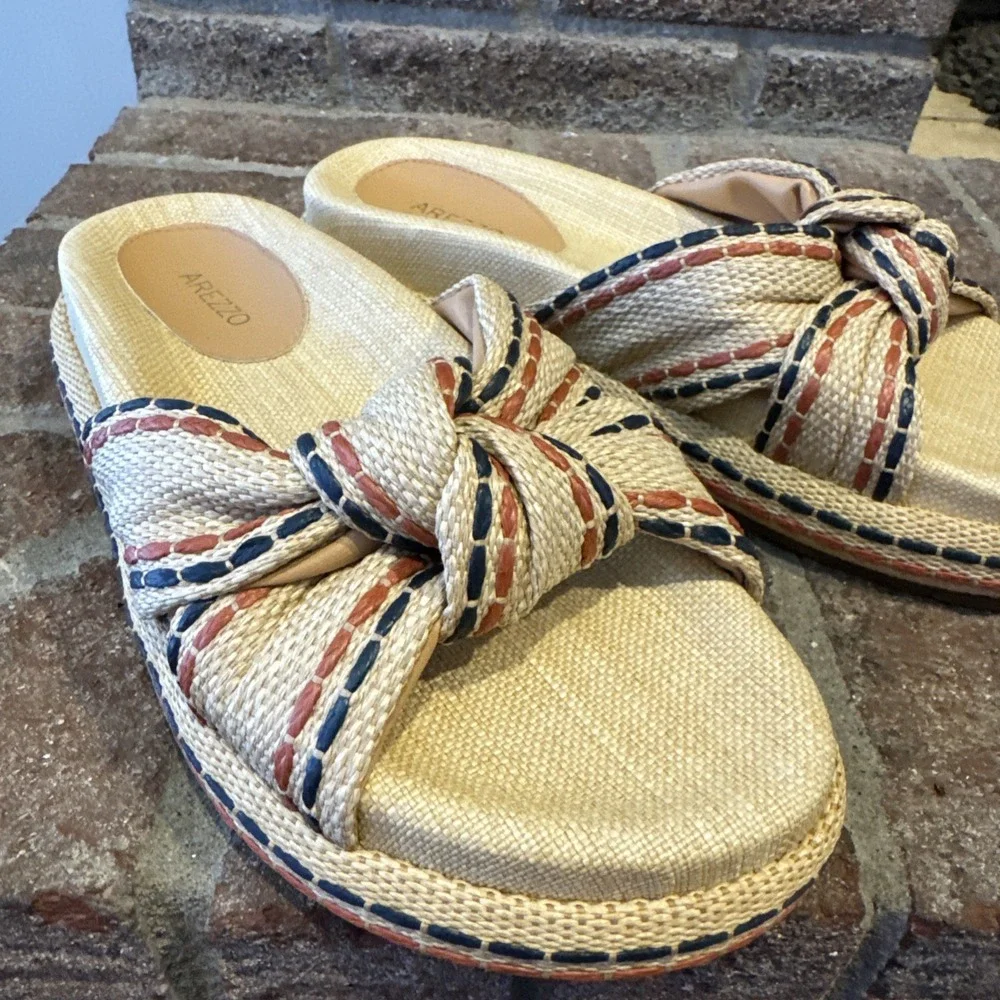 Arezzo Women's Reagan Footbed Sandals US 7.5B Multicolor #531